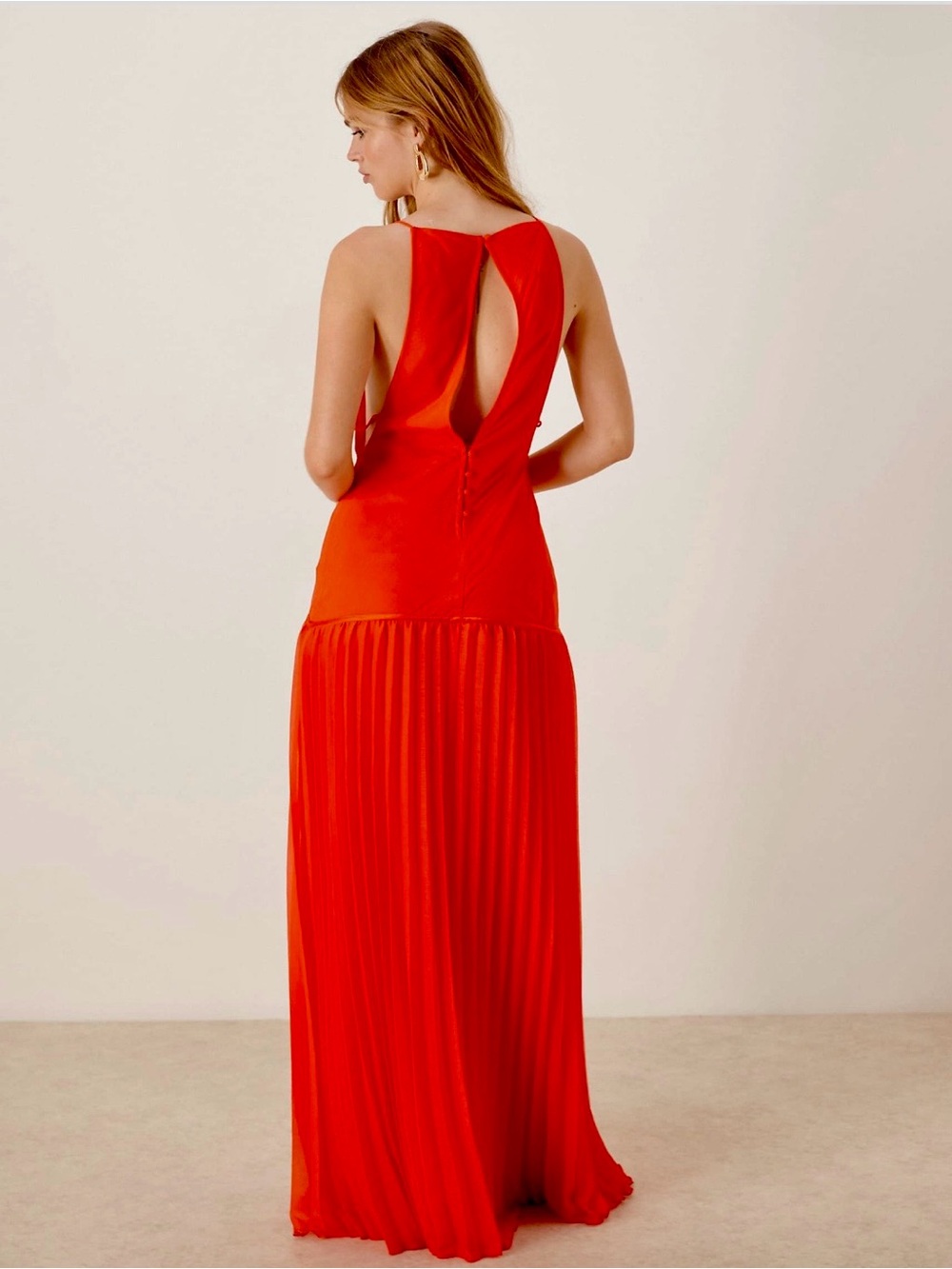ASOS DESIGN square neck dropped waist maxi dress with pleated skirt - Picture 5 of 9